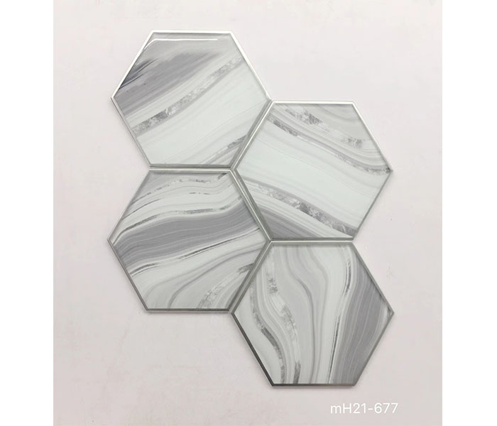 Mozaic de sticlă hexagonal cu decorațiuni de lux la nivel înalt pentru centrul comercial de hotel