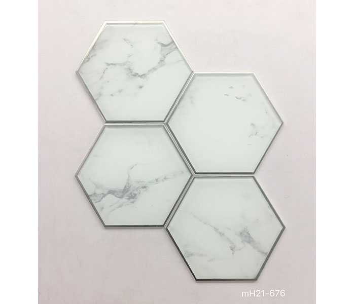 Mozaic de sticlă hexagonal cu decorațiuni de lux la nivel înalt pentru centrul comercial de hotel